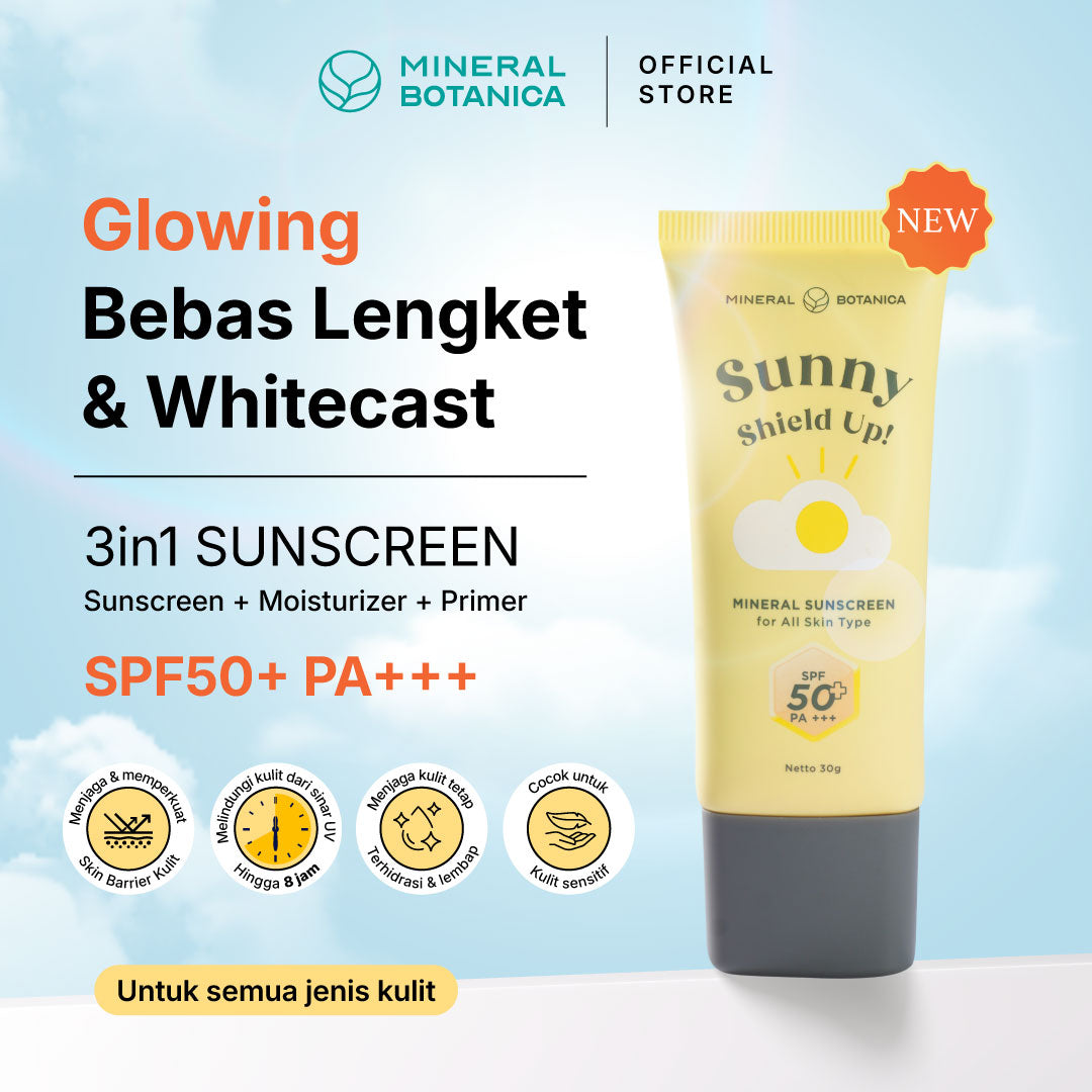 [COMPLETE SKINCARE SET] Mineral Botanica Sunny Shield Up Sunscreen SPF 50+ PA+++ & Glo It Up CoQ10 Moisturizer Cream