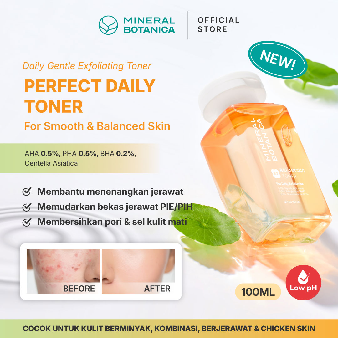 Mineral Botanica Balancing Toner AHA BHA PHA - Daily Exfoliating Toner for Sensitive Skin