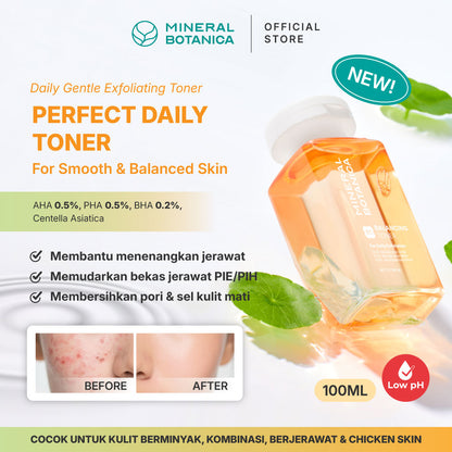 Mineral Botanica Balancing Toner AHA BHA PHA - Daily Exfoliating Toner for Sensitive Skin