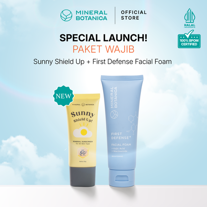 [COMPLETE SKINCARE SET] Mineral Botanica Sunny Shield Up Sunscreen SPF 50+ PA+++ & Perfect Purifying / First Defense Facial Foam