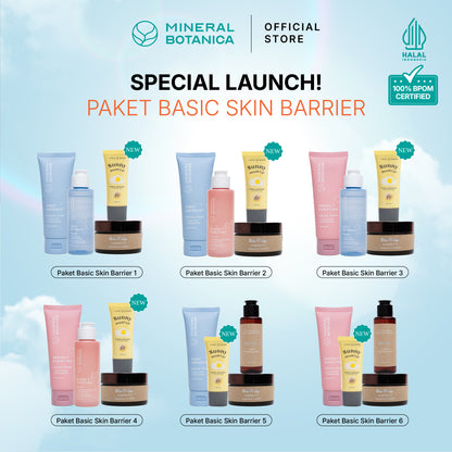 [COMPLETE SKINCARE SET] Mineral Botanica Sunny Shield Up Sunscreen SPF 50+ PA+++ & Glo It Up CoQ10 Moisturizer Cream & Perfect Purifying/First Defense Facial Foam & Toner