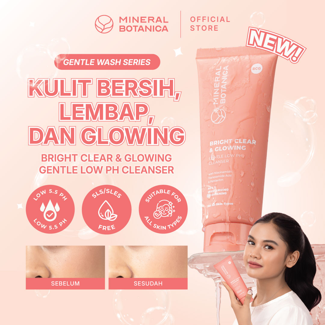 Mineral Botanica Bright Clear & Glowing Cleanser Low pH 5.5 – Gentle Facial Wash