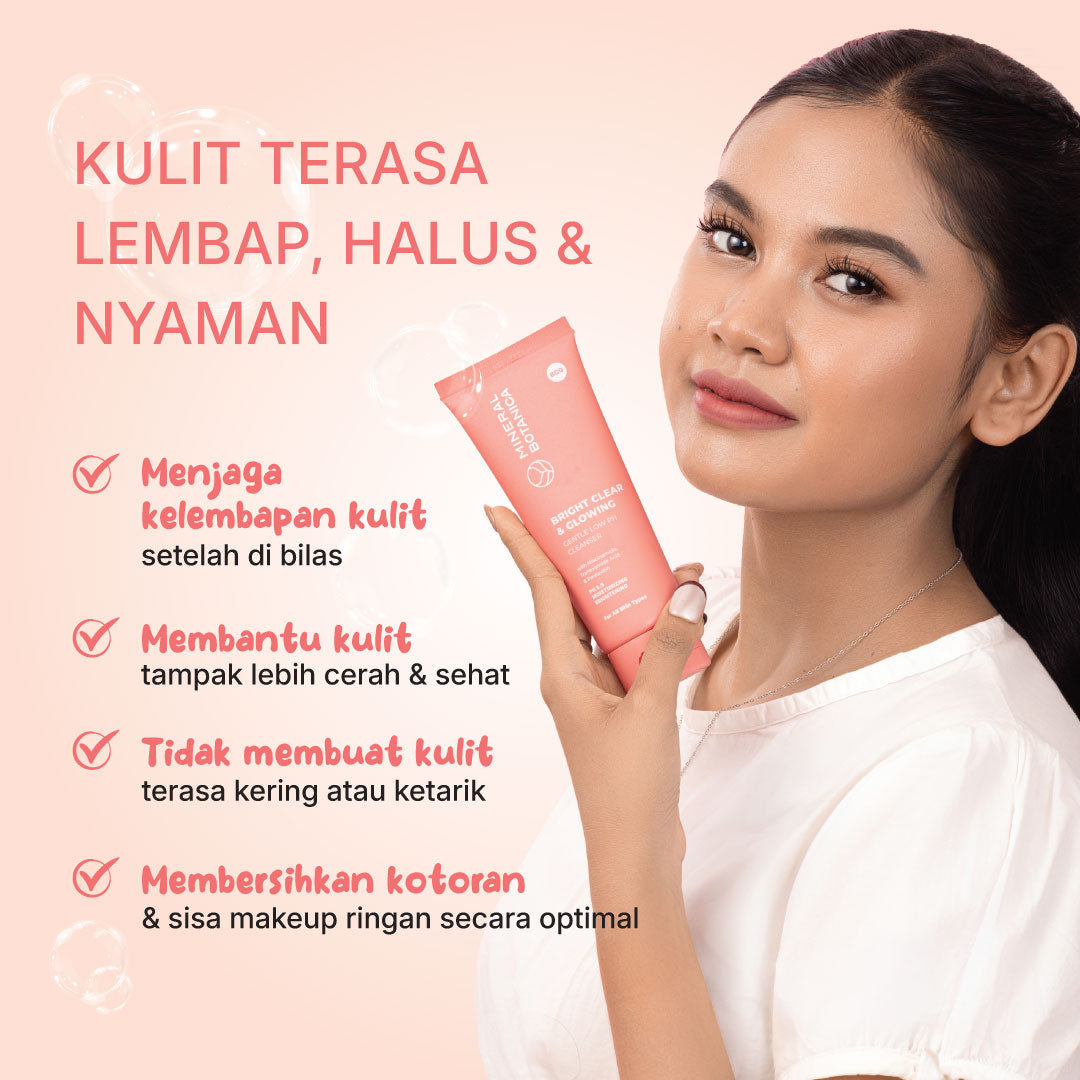 Mineral Botanica Bright Clear & Glowing Cleanser Low pH 5.5 – Gentle Facial Wash